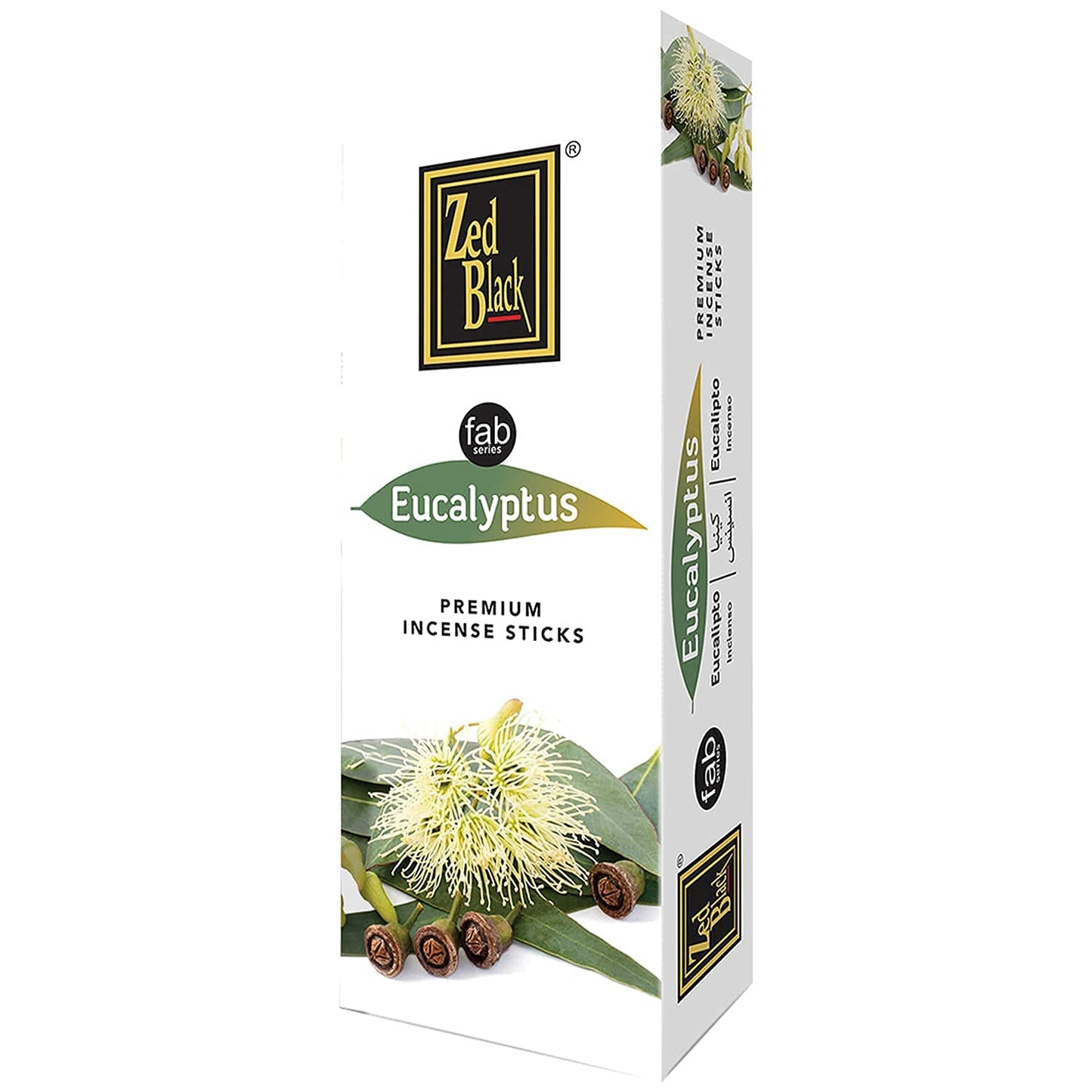 ZED BLACK Premium Eucalyptus Natural Incense Sticks - 20 Sticks Per Box & 6 Boxes Inside (Total 120 Sticks) - Use It at Home or Workplace Alluring Aroma Sticks