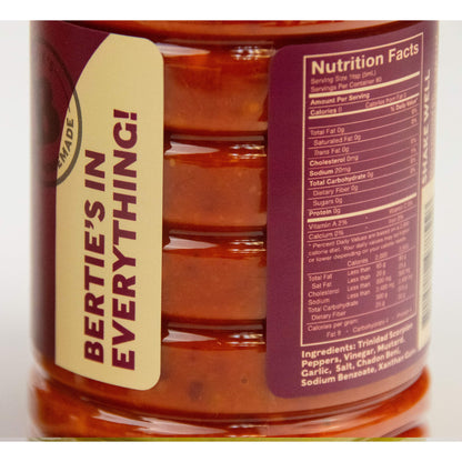 Bertie's Trinidad Scorpion Pepper Sauce (10 Oz/300ml) | Strong Flavour And Insane Heat