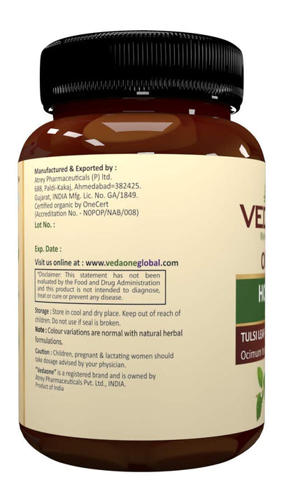 Vedaone USDA Organic Holy Basil 60 Caplets