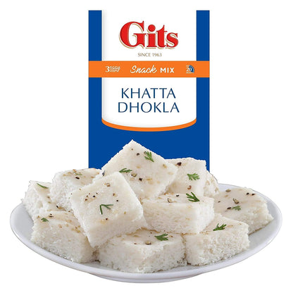 Gits Instant Mix Box - 600gm (Pack of 3 x 200gm) | Ready to Cook Indian Breakfast/Lunch/Dinner/Snack Meal | No Artificial Colors, Flavors, Preservatives, 100% Vegetarian, Easy Recipe (Khatta Dhokla)