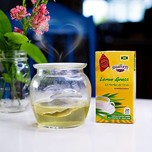 Shavuot Jamaican Lemon Grass Tea Pack of 3 / La Hierba de limon - Caffeine Free 100% Natural 20 Bags Each