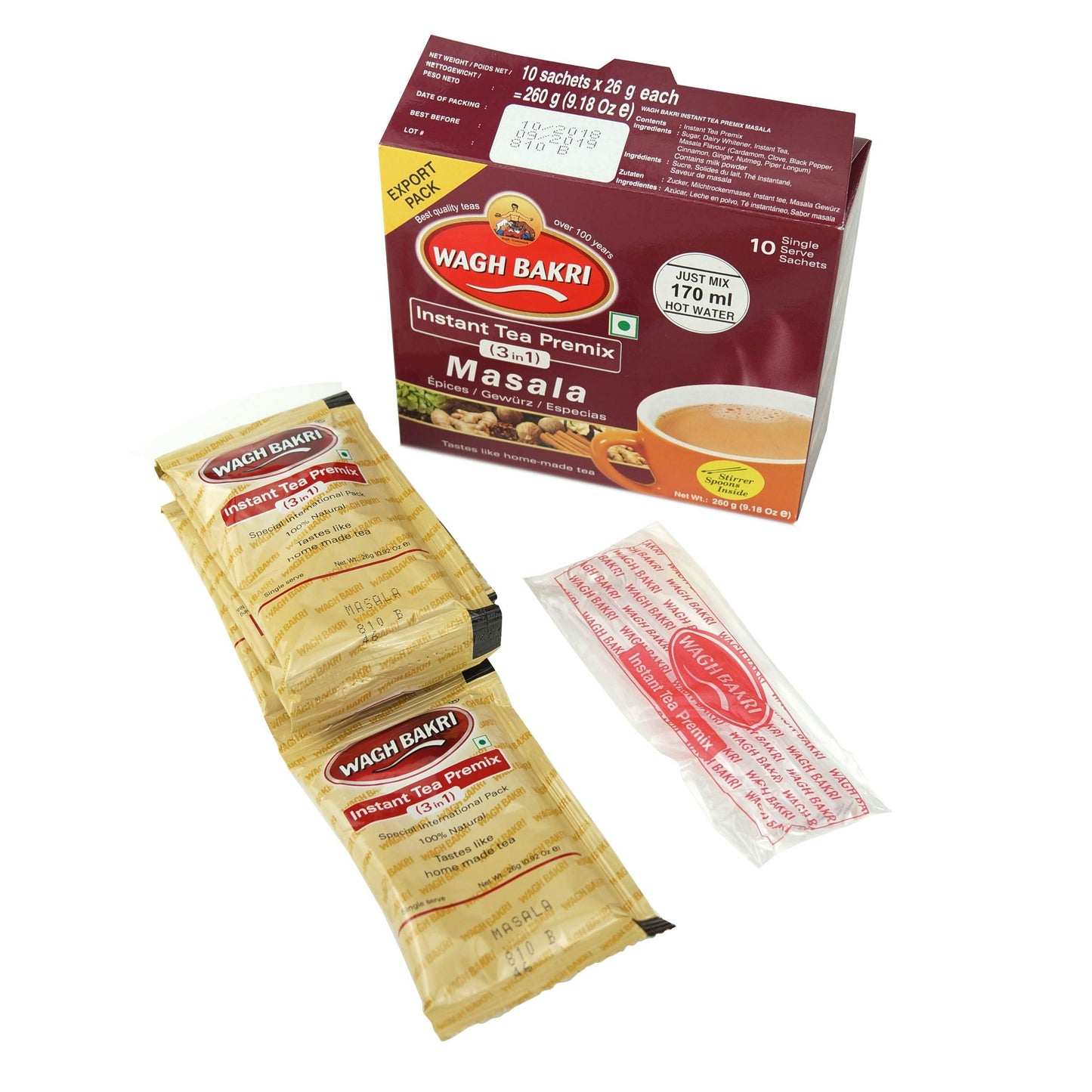 Wagh Bakri Instant Masala tea 3 in 1 12 sachets - Indian Tea