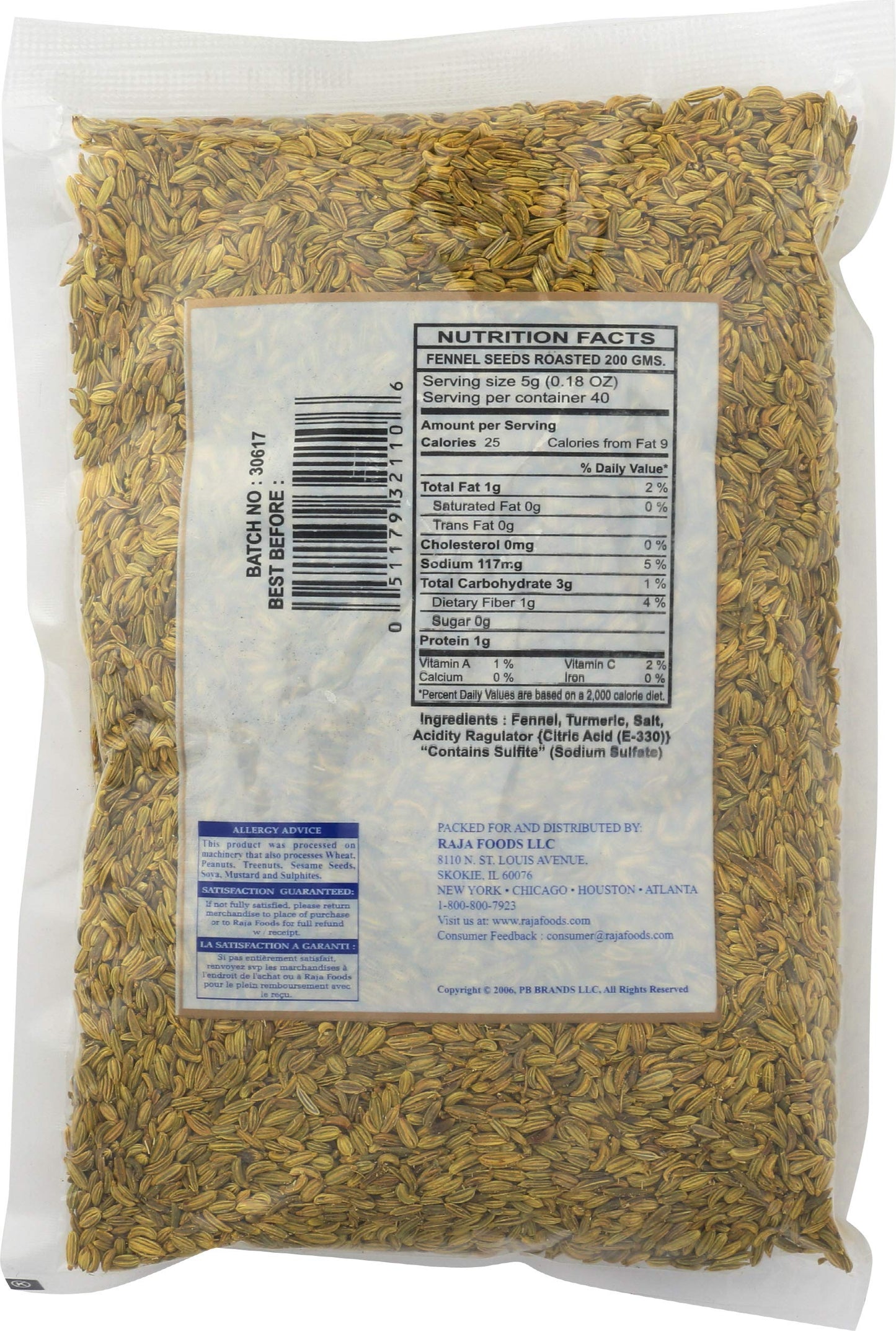 Swad Fennel Seeds-roasted 7 Oz - Food / Masala / Dal