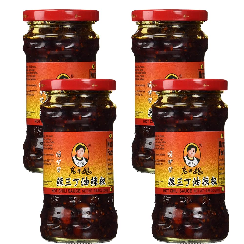 Laoganma Hot Chili Sauce LA San Ding 9.88oz, 4pack