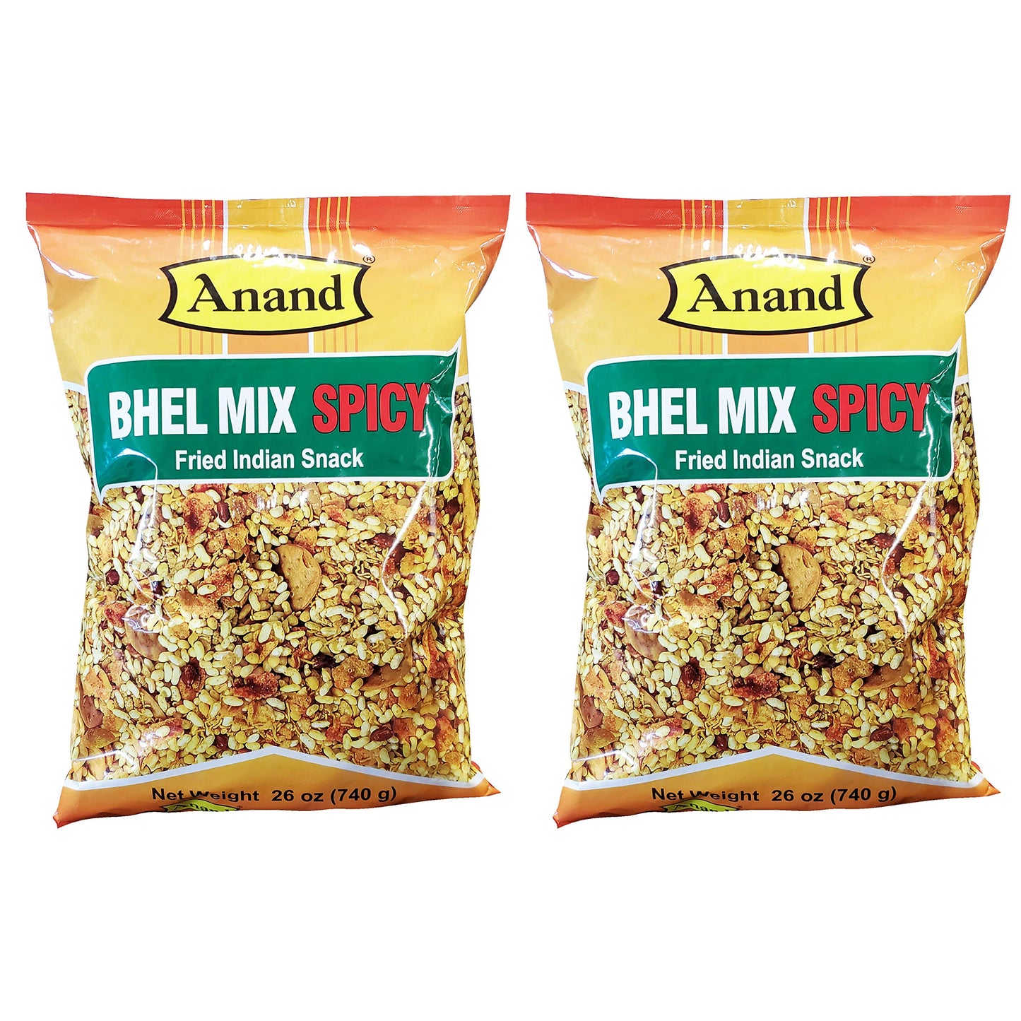 Anand Bhel Mix Spicy Fried Indian Snack (2 Pack, Total of 52oz)