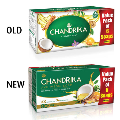 Chandrika Ayurvedic Soap, 125g (Pack Of 6)