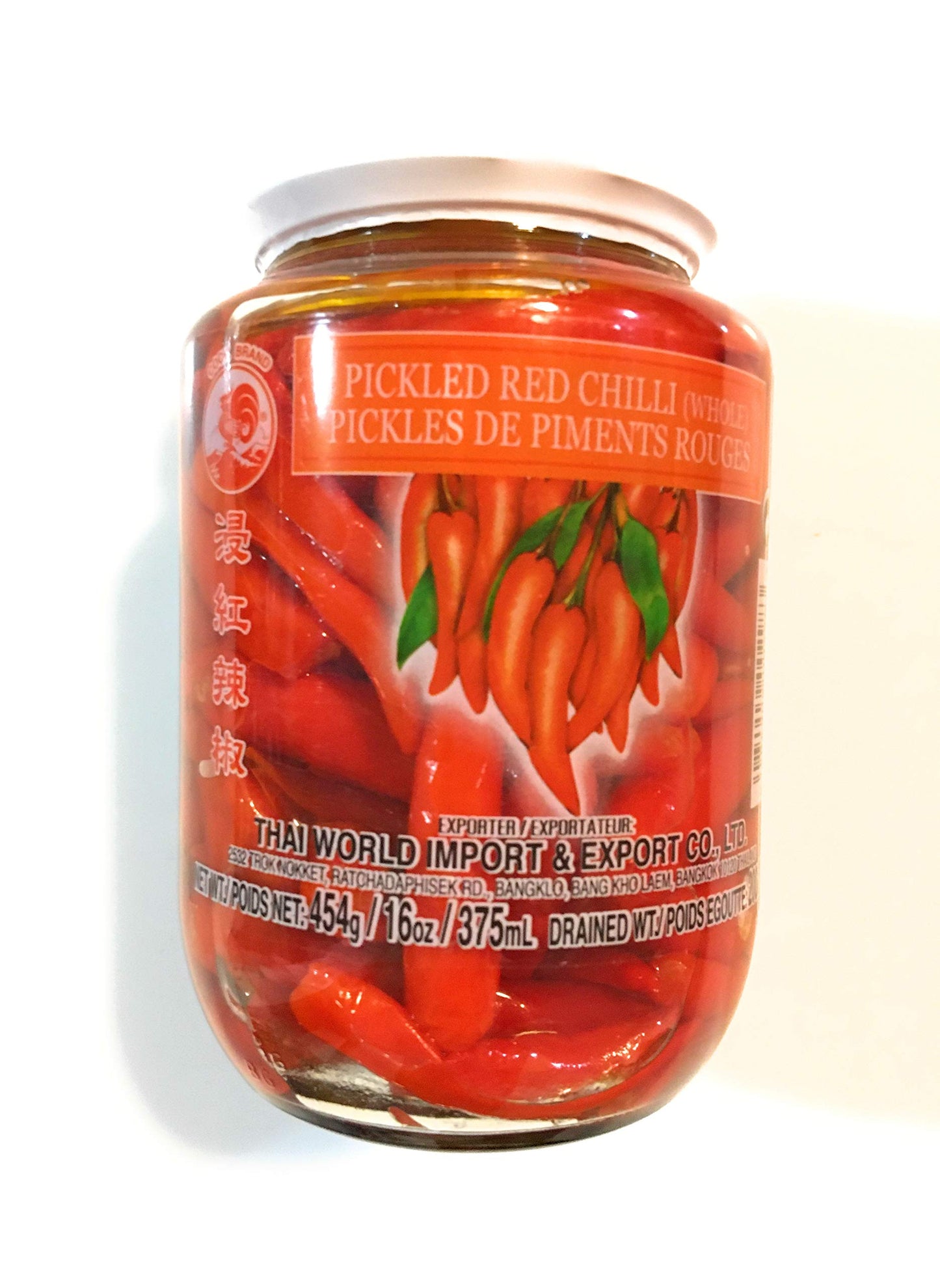 Cock Brand pickled Red Chili( Whole)16 Oz-2 Pack