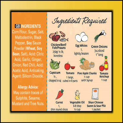 Shan Chinese Sweet & Sour Oriental Seasoning Mix 1.76 oz (50g) - Spice Powder for Stir-Fried Meat & Vegetables Curry (1.76 Ounce (Pack of 1))