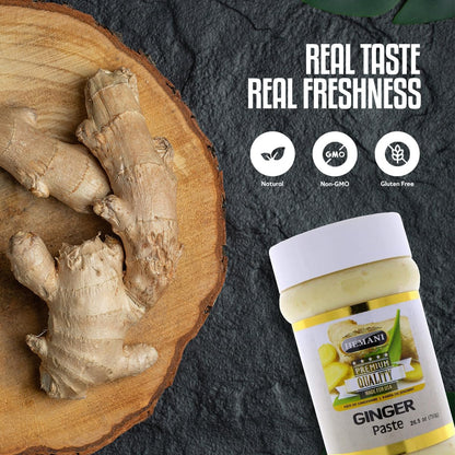 HEMANI Fresh Ground Ginger Paste 26.5 OZ (750g) - For Cooking & Marinade - Non GMO | Premium Gourmet Quality