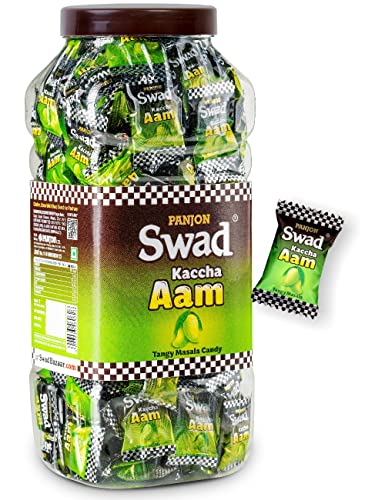 Swad Kaccha Aam Candy, Tangy Raw Mango 150 Toffee Jar