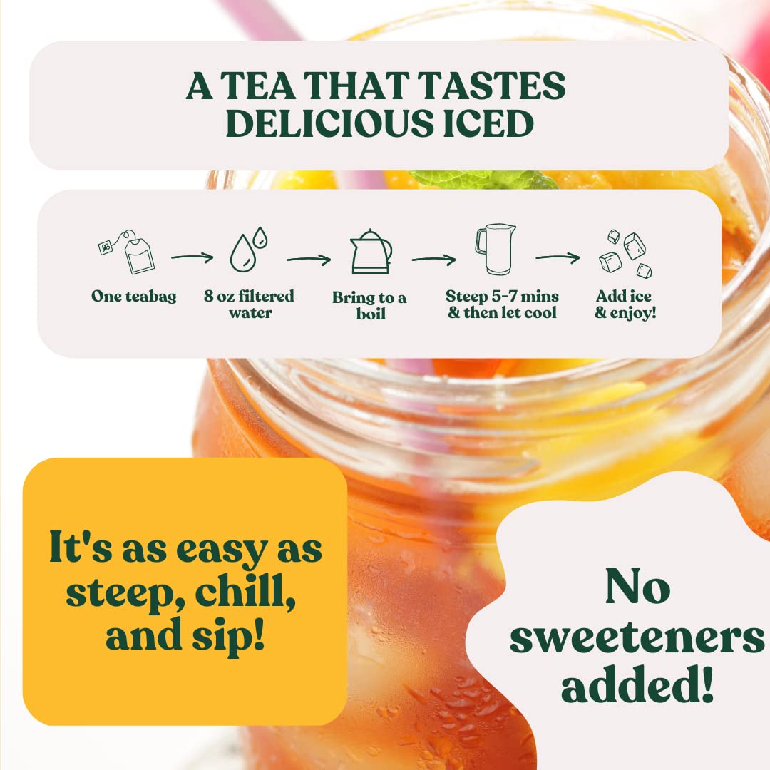 Ahmad Tea Black Tea, Mango Magic Teabags, 20 ct (Pack of 1) - Caffeinated & Sugar-Free