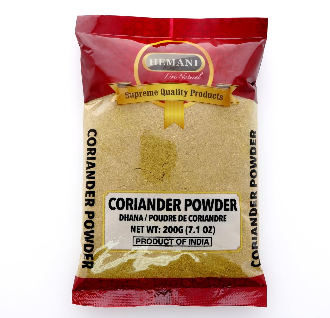 HEMANI Ground Coriander Powder - Dhana - Poudre de Coriandre - Indian Spice - 200g (7.05 oz) - All Natural - NON-GMO
