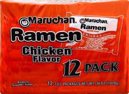 Maruchan Ramen Chicken Flavor Noodle Soup,(Pack of 12),3 oz each