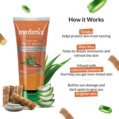 Medimix Ayurvedic Anti Tan Face Wash w/ Tanaka 150Ml - Skin Care