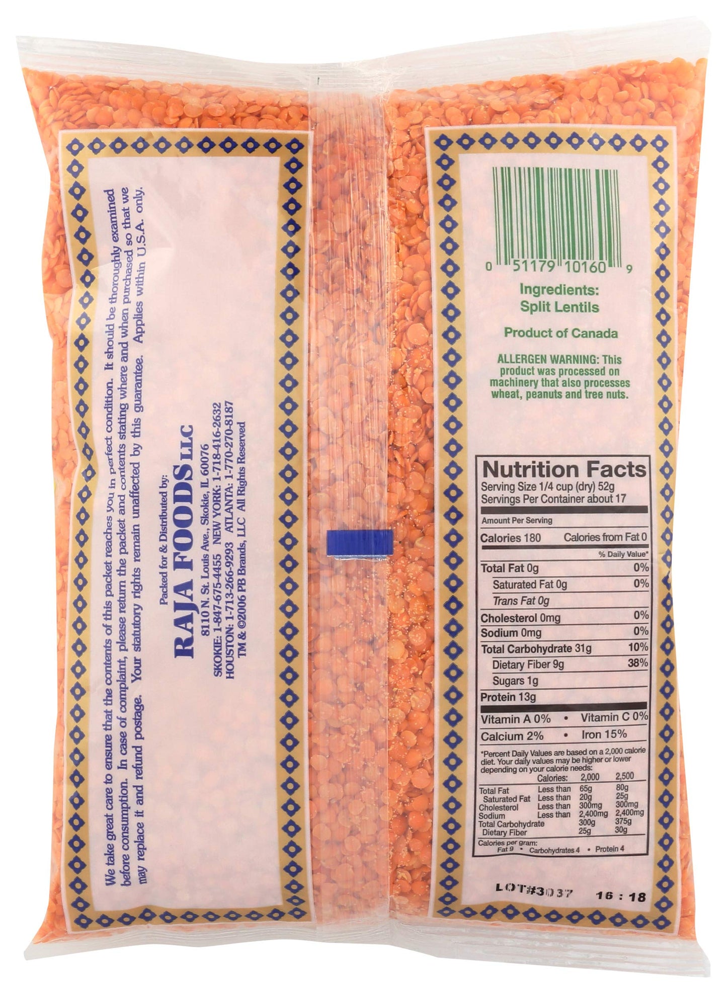 Swad Masoor Dal Split Red Lentils 2 lbs - Dal Lentils