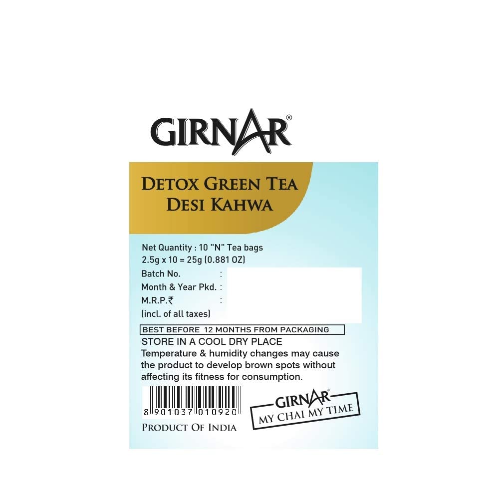 Girnar Detox Green Tea, 10 Sachet Pack