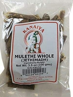 Licorice Root Sticks, 4 Ounces, 100g [Mulethi Whole Jethimadh] - Kanaiya