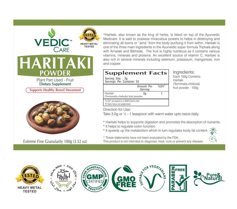 Vedic Care Haritaki Powder 100gm