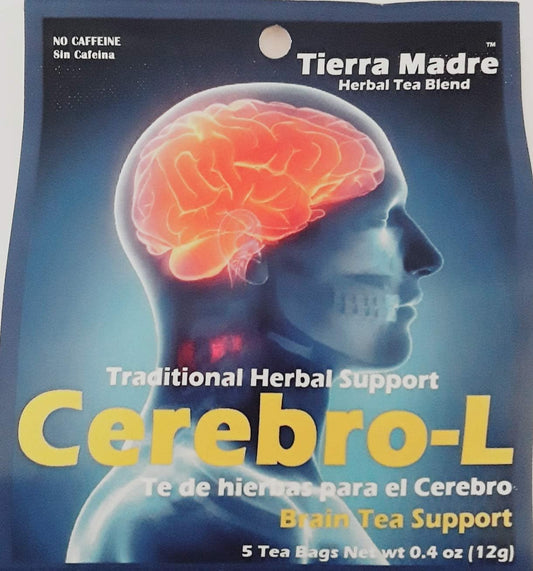 TEA, TIERRA MADRE CEREBRO-L ( BRAIN TEA SUPPORT/ TE DE HIERBAS PARA EL CEREBRO) 0.4 OZ 5 BAGS PER PACK (3 PACKS INCLUDED)