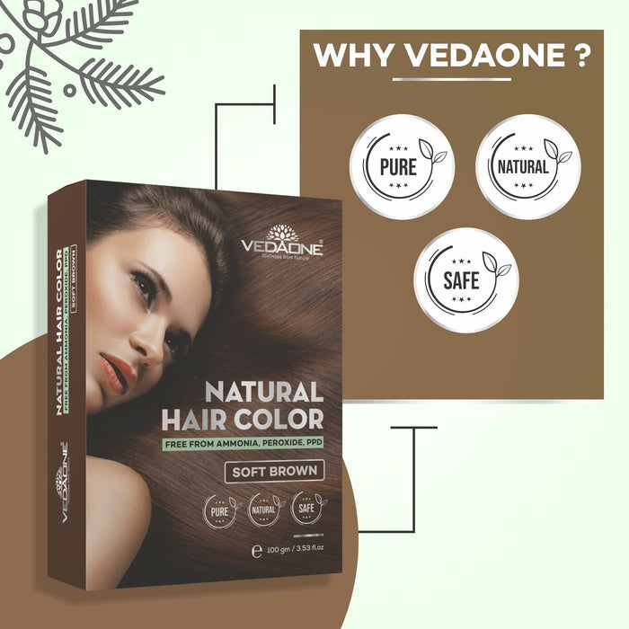 Vedaone Natural Hair Color Soft Brown 100gm