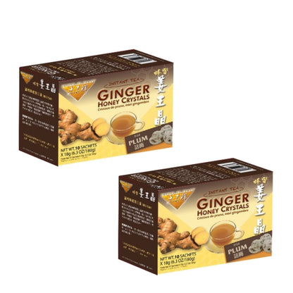 Prince of Peace Instant Ginger Honey Crystals, 2 Packs of 30 Sachets Instant Hot or Cold Beverage Easy to Brew Ginger and Honey Crystals
