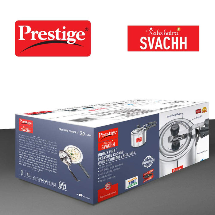 Prestige Nakshatra Plus Svachh 3 Litre Aluminium Straight Wall Inner Lid Pressure Cooker (Svachh Nakshatra)