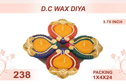 D.C Wax Diya 4pc 3.75inch  #238