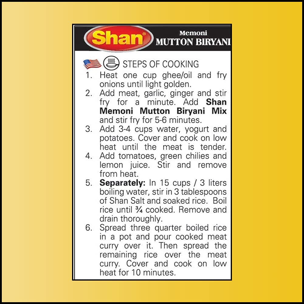 Shan Seasoning Mix - Memoni Mutton Biryani 60 gms - Shan Masala