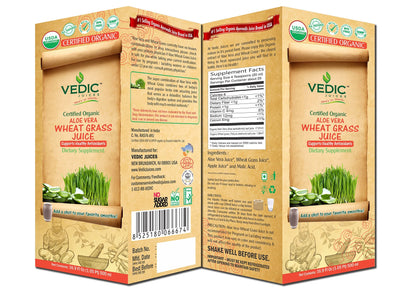 Vedic Organic Aloe Wheat Grass | Supports Healthy Antioxidants 500ml