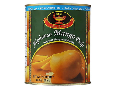 Deep Alphonso Mango Pulp - 850 Grams / 30 Oz. (Pack of 6)