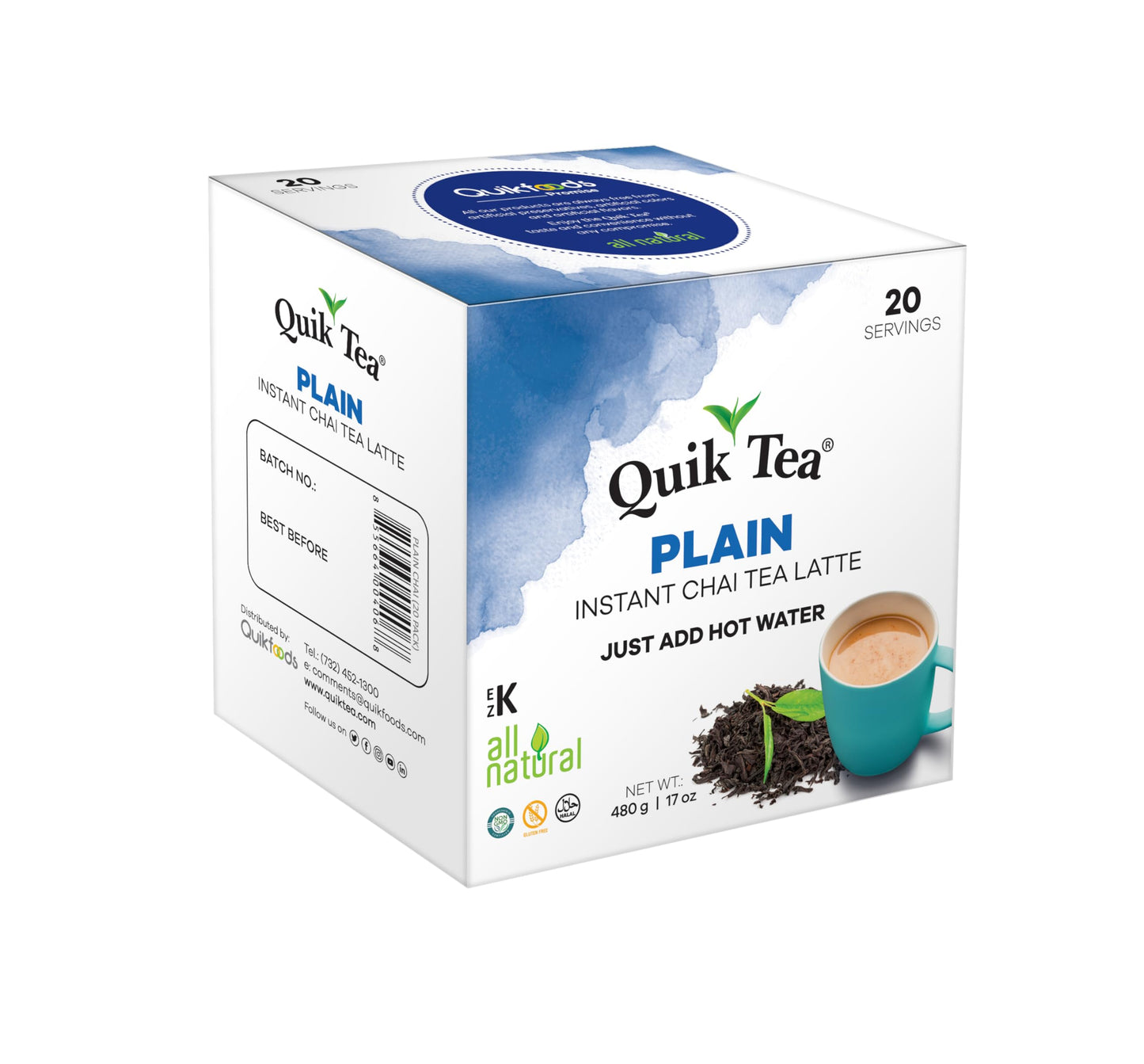 Quick Tea Plain Chai - 20 pouches - Food / Masala / Dal