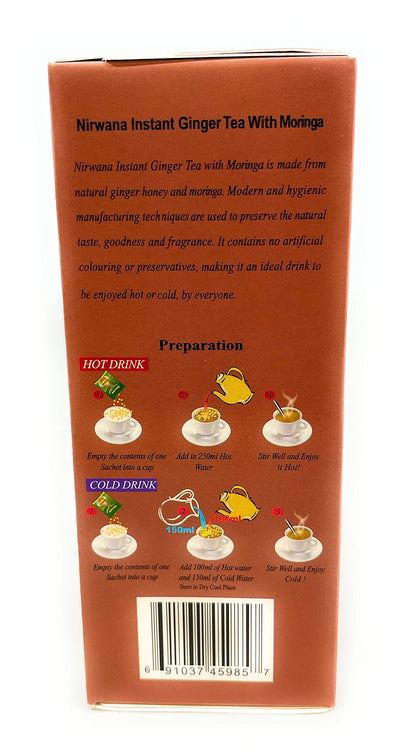 Nirvana Moringa Ginger Tea Sachets 20 sachetsx 0:63 oz - Indian Tea & Coffee