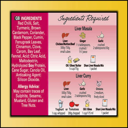 Shan Seasoning Mix Liver Masala 50 gms - Shan Masala