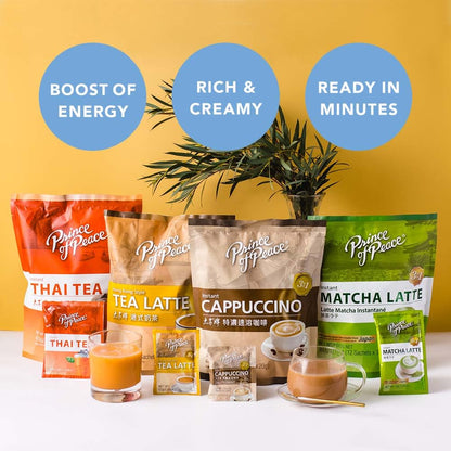 Prince of Peace 3 in 1 Matcha Latte Instant Beverage 12 Sachets Easy to Brew Authentic Japanese Matcha Powder Natural Ingredients Natural Antioxidants Authentic, Rich Taste