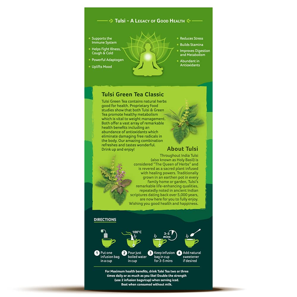 Tulsi Green-Organic India 18 infusion bags - Food / Masala / Dal
