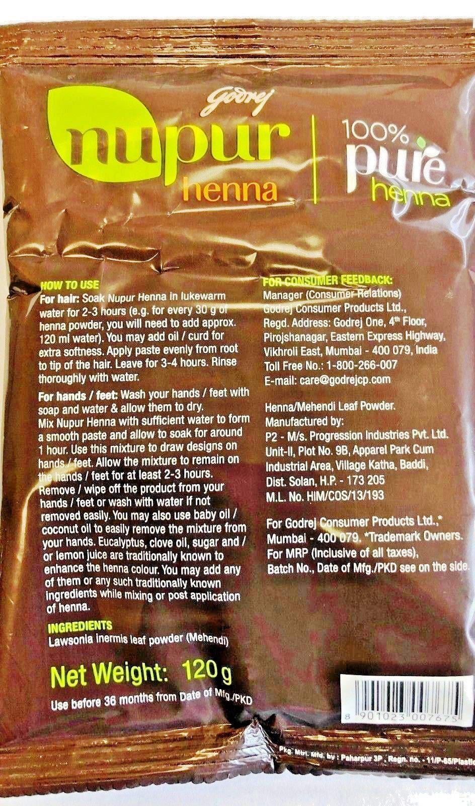 Nupur Natural Henna- 120g (Pack of 4) or Silky & Shiny Hair - Indian Hair Products