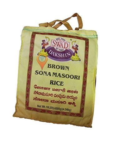 Swad Dakshin Brown Sonamasuri Rice 10 lbs