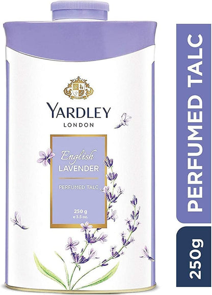 Yardley London Fresh Floral Fragrance Locked in a Fine & Silky Perfumed Talcum Powder (Yardley London English Lavender, Pack of 1 250Gram)