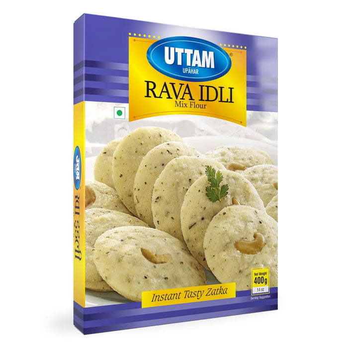 Uttam Rava Idli Mix 500g Each (Pack of 2) 30 Pieces Idli Mix for Healthy Breakfast in Just 3 Steps High Fiber Soft Fluffy and Tasty Idlis Authentic South Indian Flavour