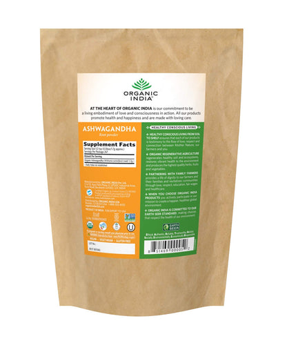 ORGANIC INDIA Ashwagandha Herbal Supplement Powder 1lb Bag