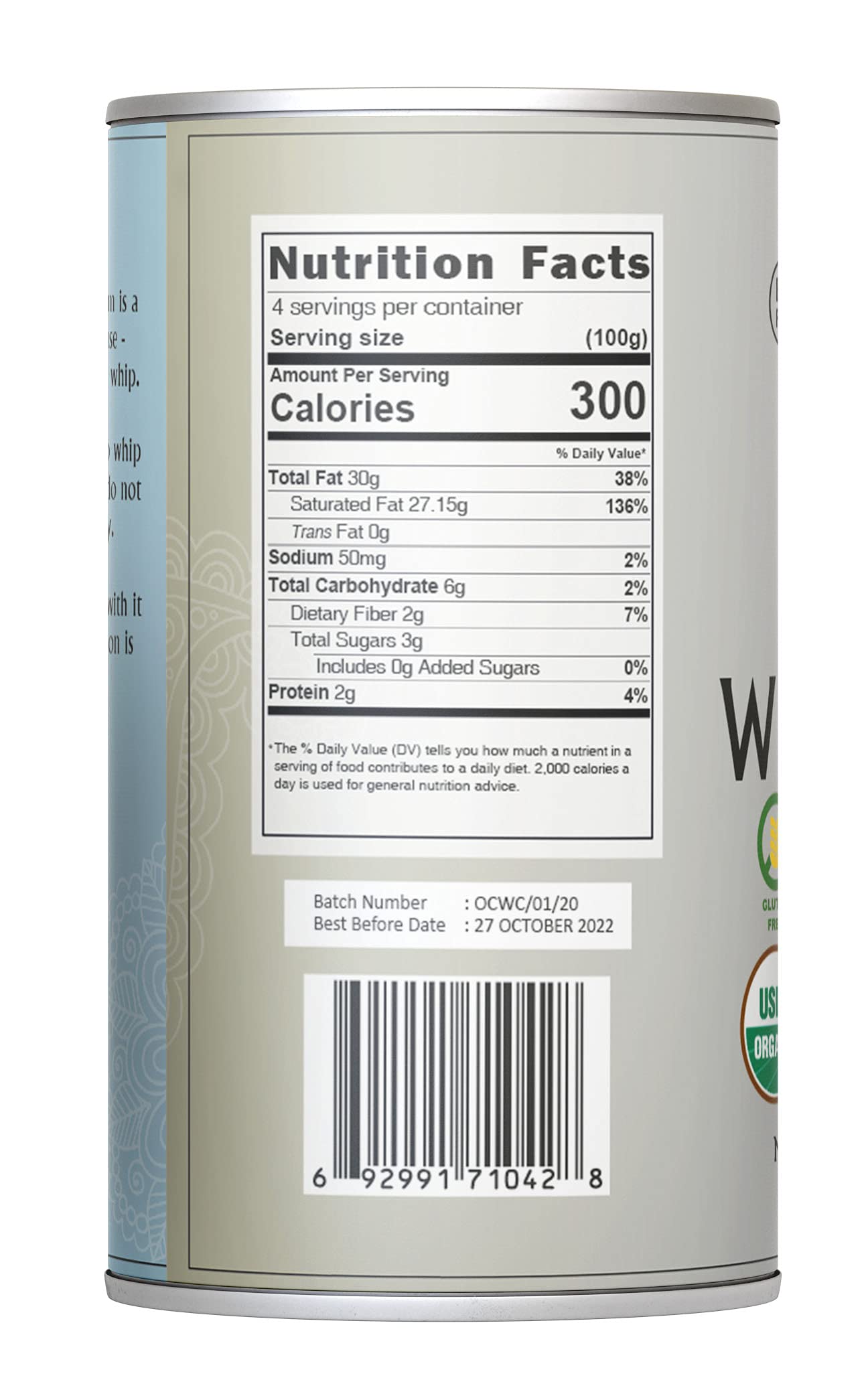 Jiva Organic Coconut Whipping Cream 14 Ounce (Pack of 12) - BPA Free, Vegan, Gluten Free, Non-GMO