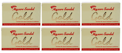 Mysore Sandal Gold Soap, 125 Grams Per Unit (Pack of 6) - Purest Sandalwood Soap