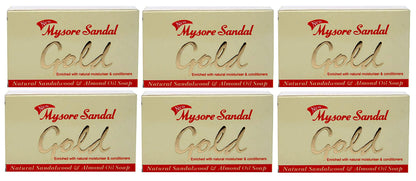 Mysore Sandal Gold Soap, 125 Grams Per Unit (Pack of 6) - Purest Sandalwood Soap