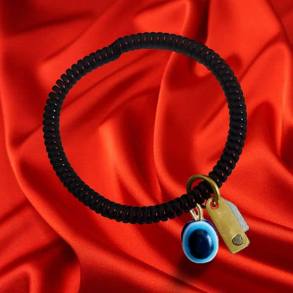 Nazar Battu Evil Eye Knife Bracelet Free Size for Men and Women | Stylish and Trendy Evil Eye Bracelet Nazar Battu Black Beaded Bracelets Unisex