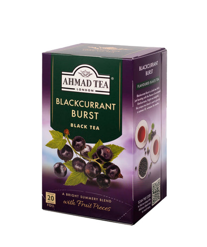 Ahmad Tea Blackcurrant Burst Black Tea, 20-Count Boxes (Pack of 1)