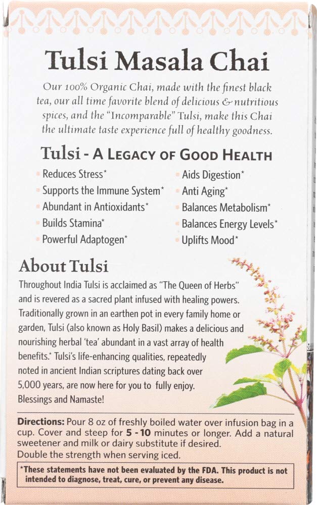 Tulsi Masala Chai- Organic India 18 infusion bags - Food / Masala / Dal