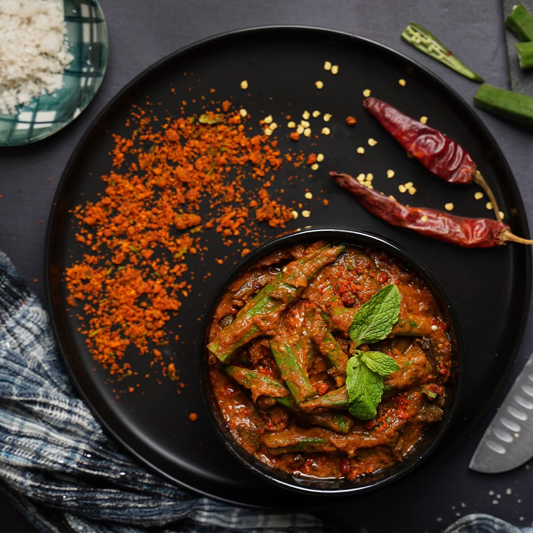 Ashoka Ready to Eat 1932, Vegan Spiced Orka, All-Natural Bhindi Masala, Real Indian Meals, Great for Offices, Healthy Work Lunch, Gluten-Free, and with No Preservatives, Pack of 10