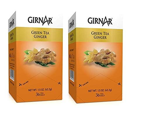 Girnar Green Tea Ginger - 36 Tea Bags X 2 Packs