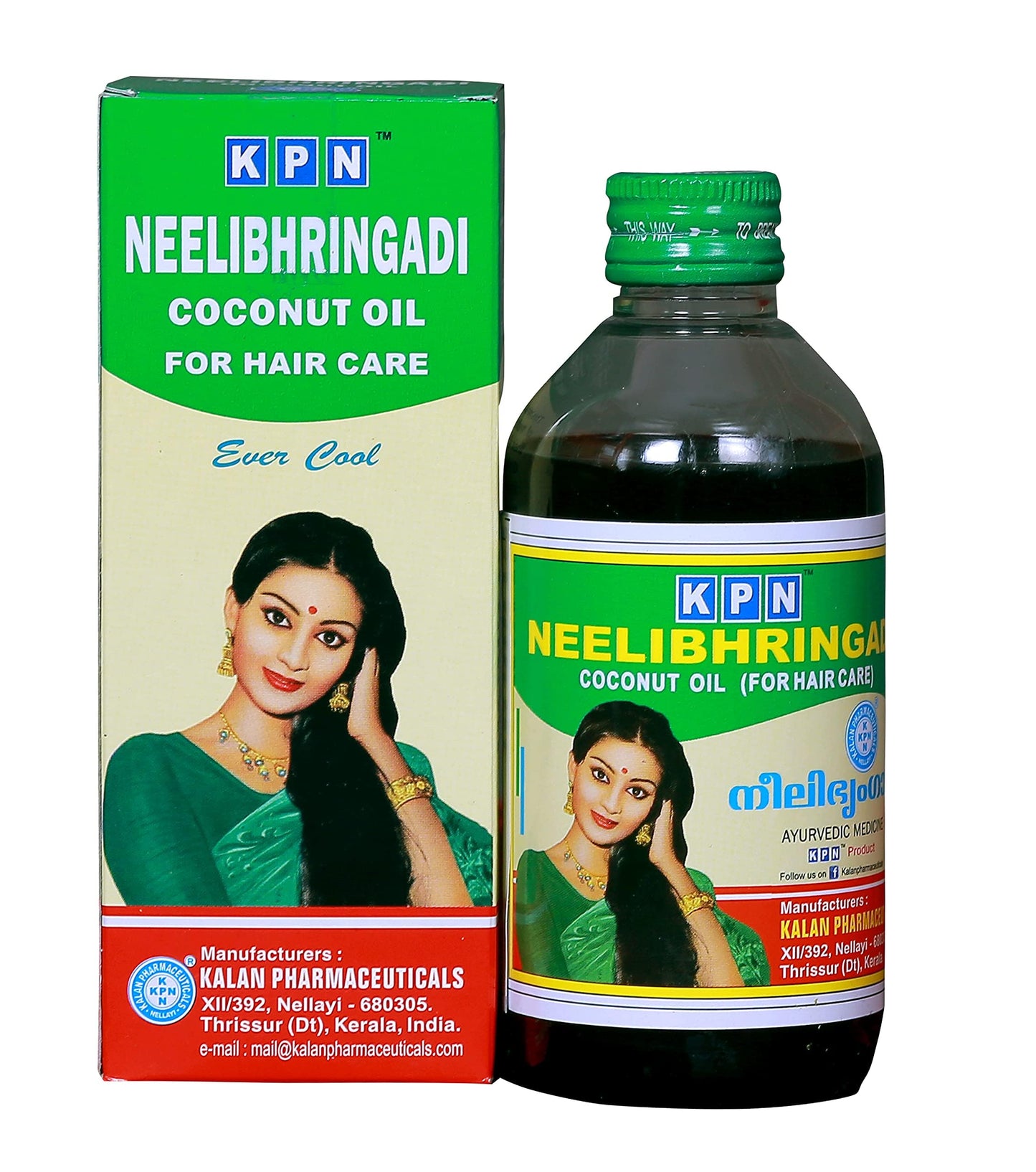 200ml Neelibhringadi Hair Oil Hair Loss uses amla indigo brahmi coconut by KPN