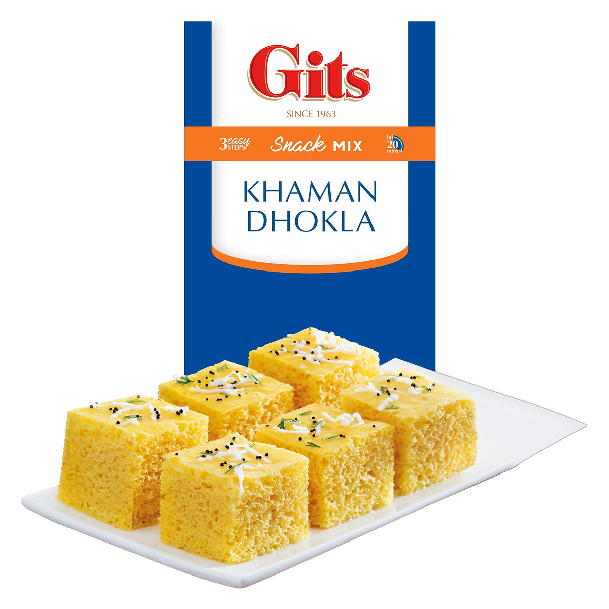 Gits Instant Khaman Dhokla Snack Mix, 2000g (Pack of 4 X 500g Each)